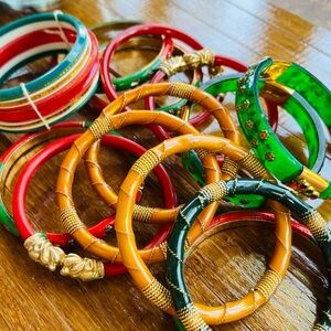 19 Pieces, Bollywood, Bohemian, Colorful Bangle Set